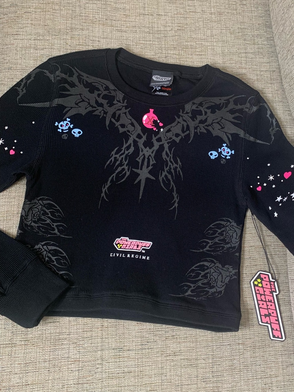 NWT CIVIL REGIME x PPG Contamination Long Sleeve Waffle Thermal, Black, Medium